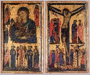 BERLINGHIERI, Bonaventura, Madonna and Child with Saints and Crucifixion